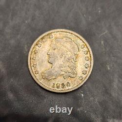 1830 Bust Half Dime AU Silver Coin Rare Vintage Collectible American Currency
