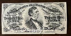 1863 Antique 25 Cents Bill Third Issue Fractional Currency Note Collectible