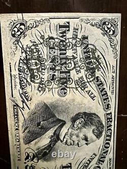 1863 Antique 25 Cents Bill Third Issue Fractional Currency Note Collectible