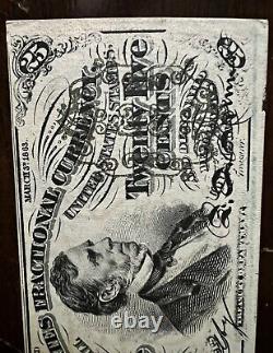 1863 Antique 25 Cents Bill Third Issue Fractional Currency Note Collectible