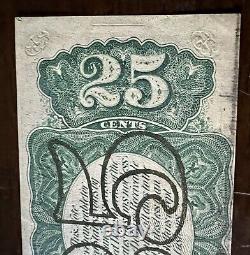 1863 Antique 25 Cents Bill Third Issue Fractional Currency Note Collectible