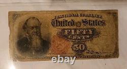 1866 Fractional Currency 50 Cent Collectible Paper Currency