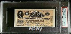 1962 Topps CIVIL War News Currency $2 Graded Psa 6 Ex-mt Serial # 2473