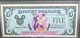 1990 D Series Goofy $5 Disney Dollar Theme Park Currency Unc. Condition