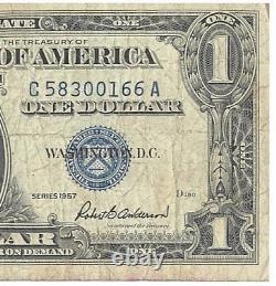 1.00 Oner Dollar Silver Certificate 1957