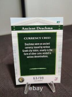 2022 Cardsmiths Currency Series 1 #27 ANCIENT DRACHMA 63/99 EMERALD