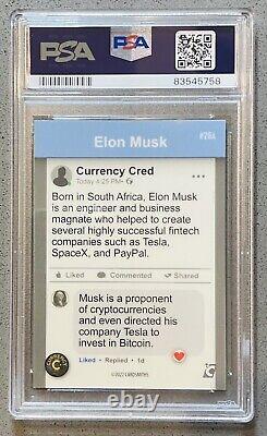 2022 Cardsmiths Currency Series 1 #28A Elon Musk Crystal Sparkle Rookie PSA 10