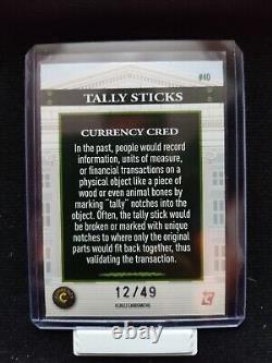 2022 Cardsmiths Currency Series 1 Tally Sticks #40 Amethyst Refractor /49