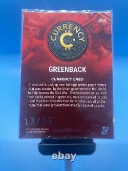 2023 Cardsmiths Currency Series 2 Greenback #53 Ruby Gemstone Refractor 13/25
