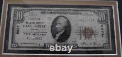 $5 & $10 1929 First Bank Of Lake Forest, Illinois National Currency Framed Lot