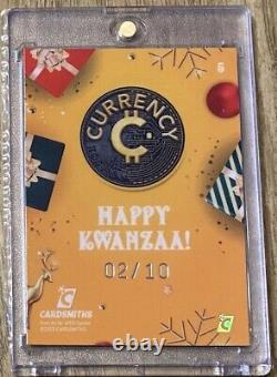#5 Happy Kwanzaa! 02/10 Gold Gemstone Refractor Cardsmiths Currency Holiday 2023