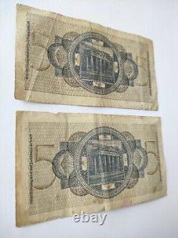 5 Reichsmark Nazi Germany Currency German Banknote Note Money Bill Swastika Ww2