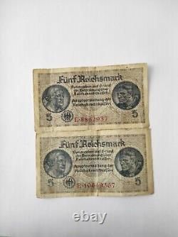 5 Reichsmark Nazi Germany Currency German Banknote Note Money Bill Swastika Ww2