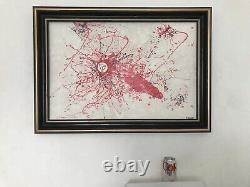 A large framed TRON Crypto currency abstract art painting on hardboard