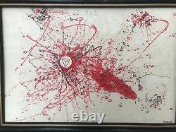 A large framed TRON Crypto currency abstract art painting on hardboard