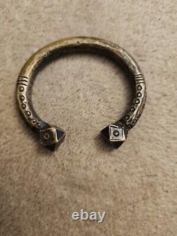 Antique African Niger Baoulé Dogon Bronze Manilla Currency Bracelet Cuff