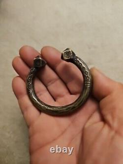 Antique African Niger Baoulé Dogon Bronze Manilla Currency Bracelet Cuff