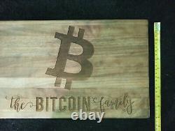 BITCOIN family Wooden Early Crypto Currency Memorabilia Vintage Cutting Board