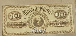 CIVIL War Currency CDV 500 Dollars Photo Treasury Note Rare