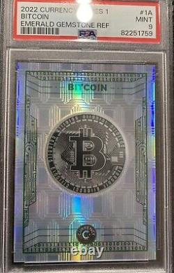 Cardsmith Currency Series 1 Bitcoin #1a Emerald Gemstone Ref /99 Psa 9! Pop 1