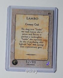 Cardsmiths Currency Series 1. #23 Lambo Emerald Gemstone Refractor 52/99