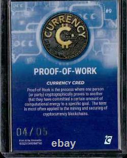 Cardsmiths Currency Series 2 #9 PROOF-OF-WORK SAPPHIRE Gemstone Refractor #04/05