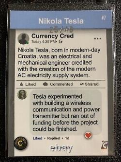 Cardsmiths currency #7 amethyst 25/49 Nikola Tesla gem series 1