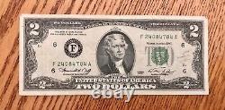 Collectible, $2 Bill, Green Seal, Series F Series 1976, FRN US Currency