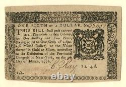 Colonial Currency FR NY-186 Mar. 5, 1776 Paper Money Paper Money US