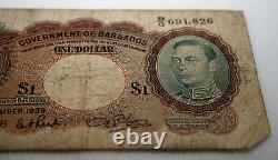 Foreign Currency Collection Notes Bills British Barbados 1939 King George VI
