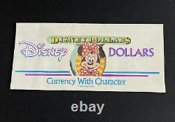 Lot of 2 1990 AA Sequential $10 MINNIE MOUSE DISNEY DOLLARS CURRENCY With envelope