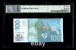 PMG 67 NIKOLA TESLA National Bank of Serbia 100 Dinara Bill HIGH GRADE CURRENCY