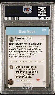 PSA 10 2022 Cardsmiths Currency Elon Musk Crystal Sparkle 28a Pop 1 Rare