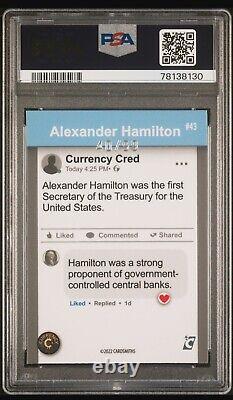 PSA 8 2022 Cardsmiths Currency Alexander Hamilton #d/99 #43 Pop 1 None Above