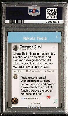 PSA 8 2022 Cardsmiths Currency Series 1 Nikola Tesla #7 Holo Foil NM