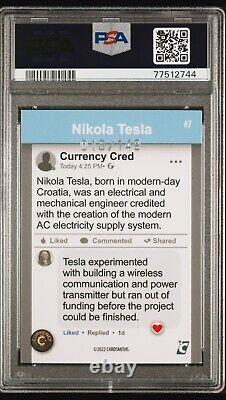 PSA 8 #d/149 Beryl Cardsmiths Currency Series Nikola Tesla #7 POP 1 none Higher
