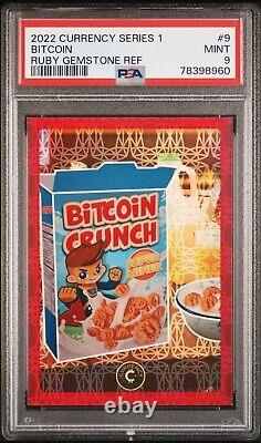 PSA 9 #D/25 2022 Cardsmiths Currency 1st Edition Bitcoin #9 Ruby red Pop 1