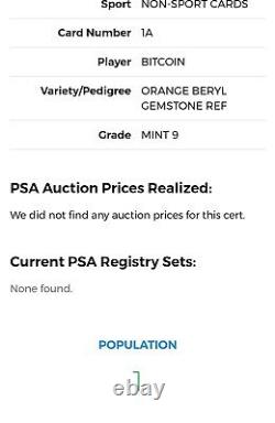 PSA 9 #d/149 2022 Cardsmiths Currency Gemstone Orange Beryl Refractor Bitcoin 1a