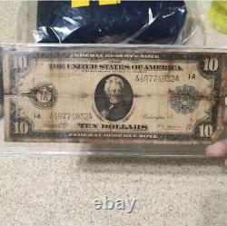 RARE Real $10 Bill From Year 1913 US Currency Collectible USD Printed In Boston