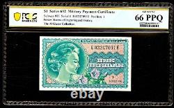 Schwan 935 Series 692 $1 Military Payment Certificate PCGS 66PPQ Glaser Pedigree