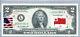 Us Currency Paper Money Two Dollar Bill Unc Collection Stamp National Flag Tonga