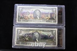 US National Park $2 Bill Currency Collection Bradford 26 Note Set With COA