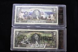 US National Park $2 Bill Currency Collection Bradford 26 Note Set With COA