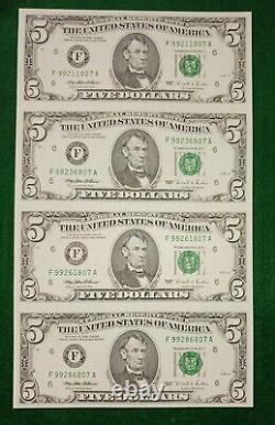 United States currency uncut bills from $20.00 to $ 1.00 collection