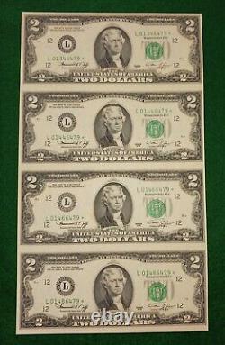 United States currency uncut bills from $20.00 to $ 1.00 collection