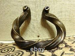 West African Bangle Antique Tribal Twisted Brass Manilla Bracelet Cuff Currency^