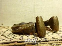 West African Bangle Antique Tribal Twisted Brass Manilla Bracelet Cuff Currency^